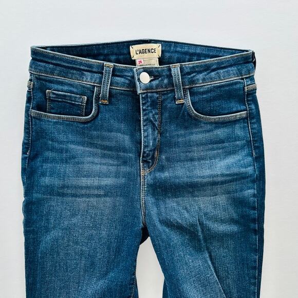 L'Agence Margot High Rise Cropped Skinny Jean Size 26 New Vintage Medium Wash - Picture 3 of 8